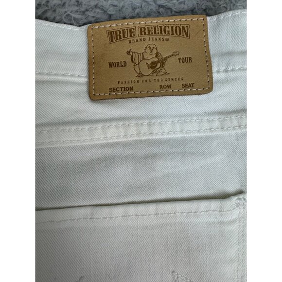 True Religion Womens Relaxed White Miles Relaxed Shorts Size 26 NWT - Picture 12 of 16